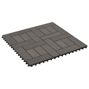 Piastrella per Decking 11 pcs Marrone Scuro 30 x 30 cm WPC 42046673