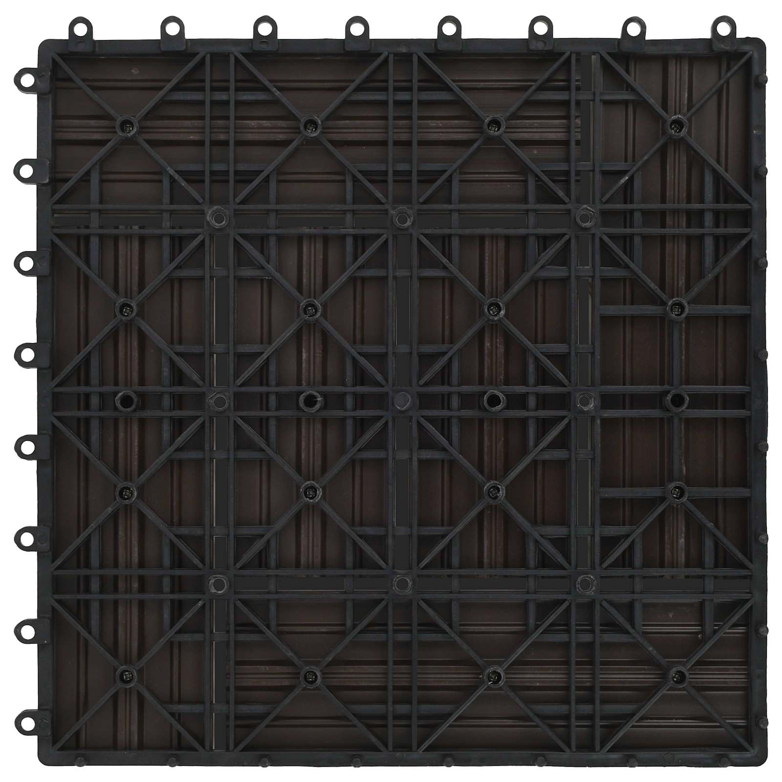 Piastrella per Decking 11 pcs Marrone Scuro 30 x 30 cm WPC 42046673