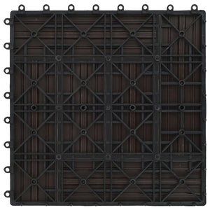 Piastrella per Decking 11 pcs Marrone Scuro 30 x 30 cm WPC 42046673