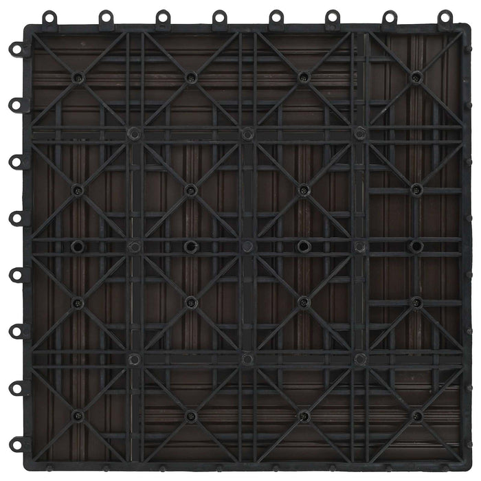 Piastrella per Decking 11 pcs Marrone Scuro 30 x 30 cm WPC 42046673