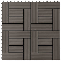Piastrella per Decking 11 pcs Marrone Scuro 30 x 30 cm WPC 42046673