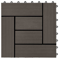 Piastrella per Decking 11 pcs Marrone Scuro 30 x 30 cm WPC 42046673