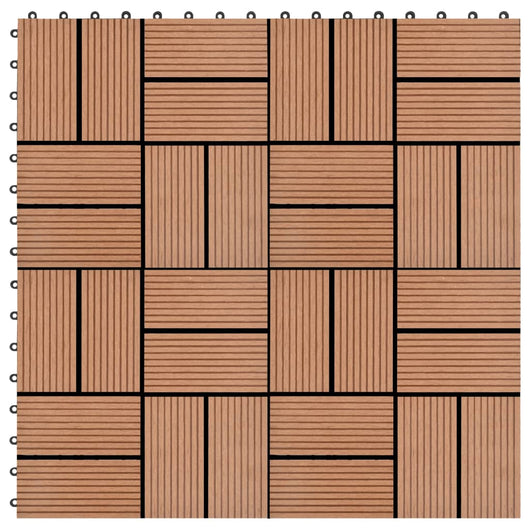 Piastrelle per Decking in WPC 11 pz 30x30cm 1mq Marrone