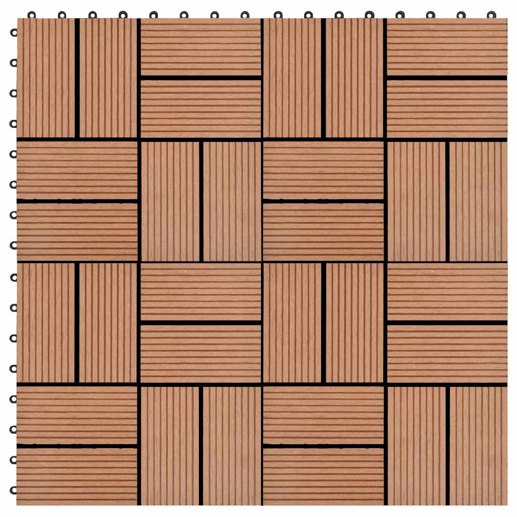 Piastrelle per Decking in WPC 11 pz 30x30cm 1mq Marrone