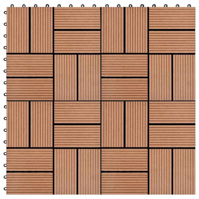 Piastrelle per Decking in WPC 11 pz 30x30cm 1mq Marrone