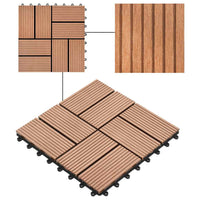 Piastrelle per Decking in WPC 11 pz 30x30cm 1mq Marrone 45029