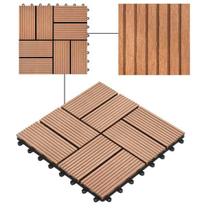 Piastrelle per Decking in WPC 11 pz 30x30cm 1mq Marrone 45029