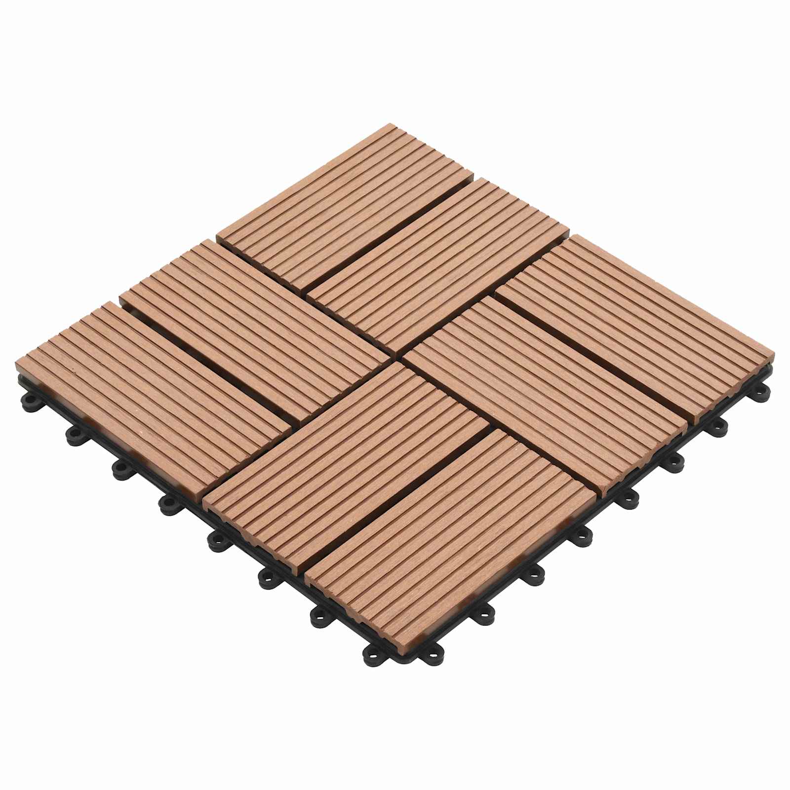 Piastrella per Decking 11 pcs Marrone 30 x 30 cm WPC 42046674