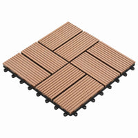 Piastrella per Decking 11 pcs Marrone 30 x 30 cm WPC 42046674