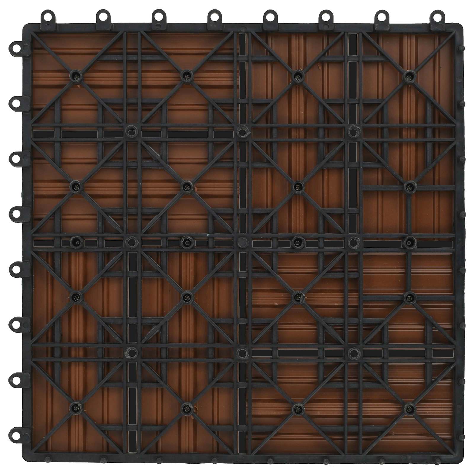 Piastrella per Decking 11 pcs Marrone 30 x 30 cm WPC 42046674
