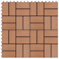 Piastrella per Decking 11 pcs Marrone 30 x 30 cm WPC 42046674