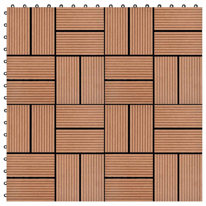Piastrella per Decking 11 pcs Marrone 30 x 30 cm WPC 42046674
