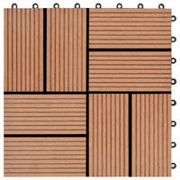 Piastrella per Decking 11 pcs Marrone 30 x 30 cm WPC 42046674
