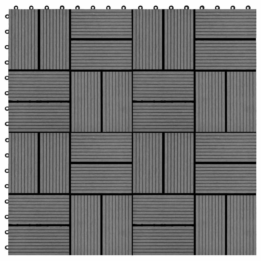Piastrelle per Decking in WPC 11 pz 30x30cm 1 mq Grigio 45030
