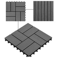 Piastrella per Decking 11 pcs Grigio 30 x 30 cm WPC 42046675
