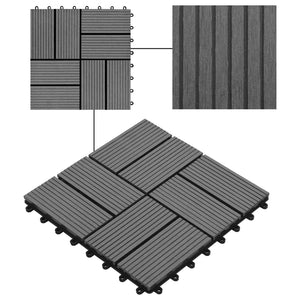 Piastrella per Decking 11 pcs Grigio 30 x 30 cm WPC 42046675