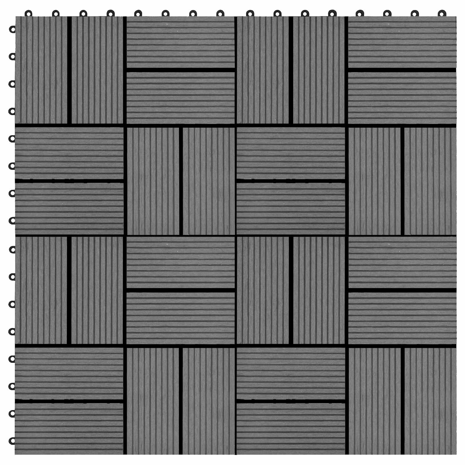 Piastrella per Decking 11 pcs Grigio 30 x 30 cm WPC 42046675