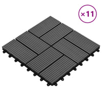 Piastrella per Decking 11 pcs Grigio 30 x 30 cm WPC 42046675