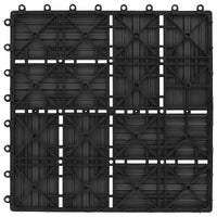 Piastrella per Decking 11 pcs Nero 30 x 30 cm WPC 42046676