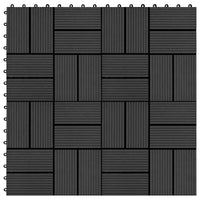Piastrella per Decking 11 pcs Nero 30 x 30 cm WPC 42046676