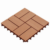 Piastrella per Decking 11 pcs Teak riciclato 30 x 30 cm WPC 42046677
