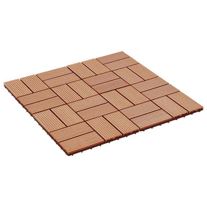 Piastrella per Decking 11 pcs Teak riciclato 30 x 30 cm WPC 42046677