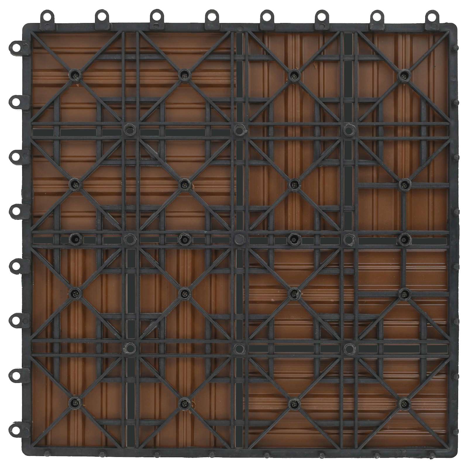 Piastrella per Decking 11 pcs Teak riciclato 30 x 30 cm WPC 42046677