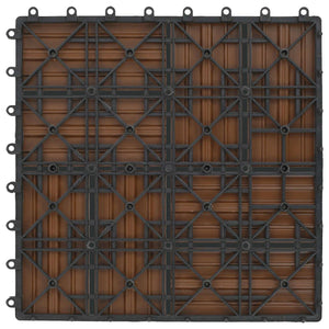 Piastrella per Decking 11 pcs Teak riciclato 30 x 30 cm WPC 42046677