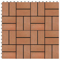 Piastrella per Decking 11 pcs Teak riciclato 30 x 30 cm WPC 42046677