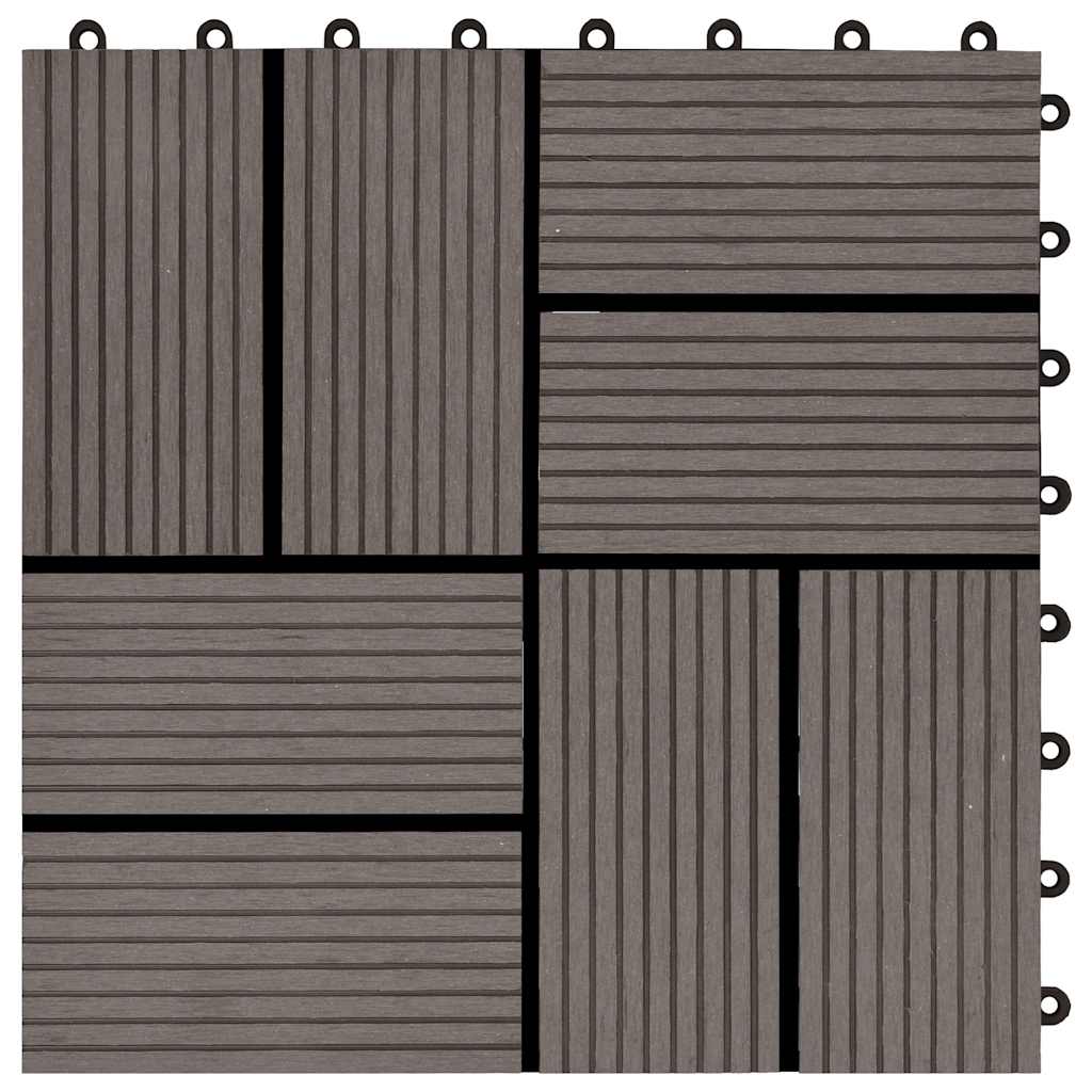 Piastrelle per Decking in WPC 11 pz 30x30cm 1mq Marrone Scuro 45033