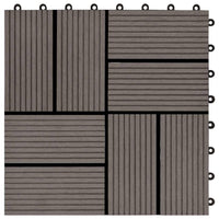 Piastrelle per Decking in WPC 11 pz 30x30cm 1mq Marrone Scuro 45033