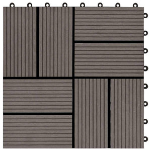 Piastrelle per Decking in WPC 11 pz 30x30cm 1mq Marrone Scuro 45033