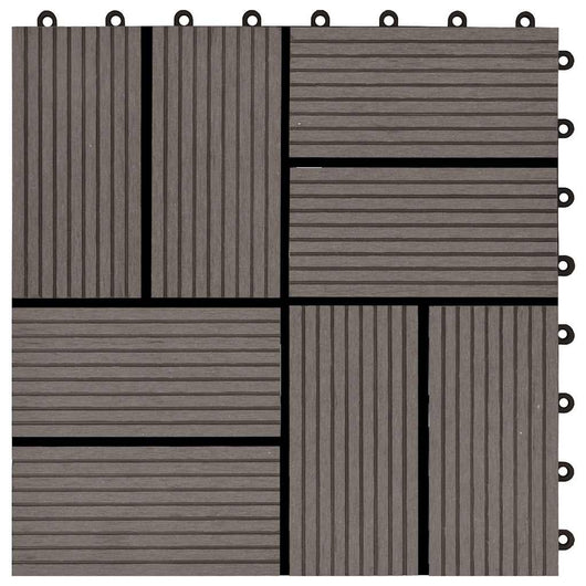Piastrelle per Decking in WPC 11 pz 30x30cm 1mq Marrone Scuro 45033