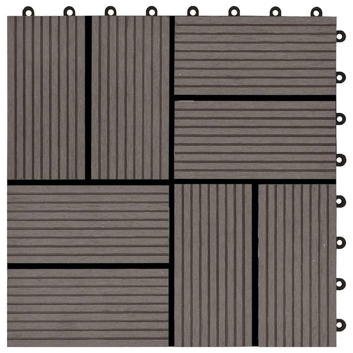 Piastrelle per Decking in WPC 11 pz 30x30cm 1mq Marrone Scuro 45033