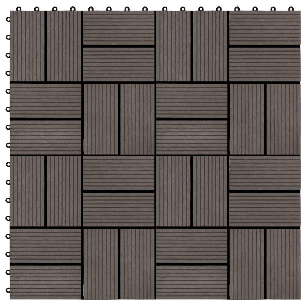 Piastrelle per Decking in WPC 11 pz 30x30cm 1mq Marrone Scuro 45033