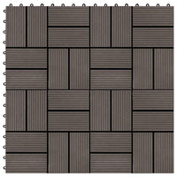 Piastrelle per Decking in WPC 11 pz 30x30cm 1mq Marrone Scuro 45033