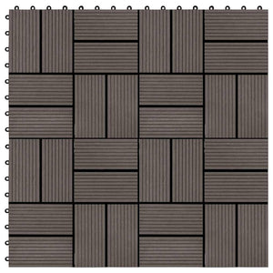 Piastrelle per Decking in WPC 11 pz 30x30cm 1mq Marrone Scuro 45033