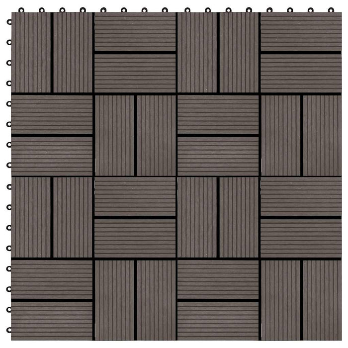 Piastrelle per Decking in WPC 11 pz 30x30cm 1mq Marrone Scuro 45033