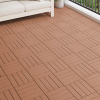Piastrella per Decking 11 pcs Marrone Chiaro 30 x 30 cm WPC 42046679