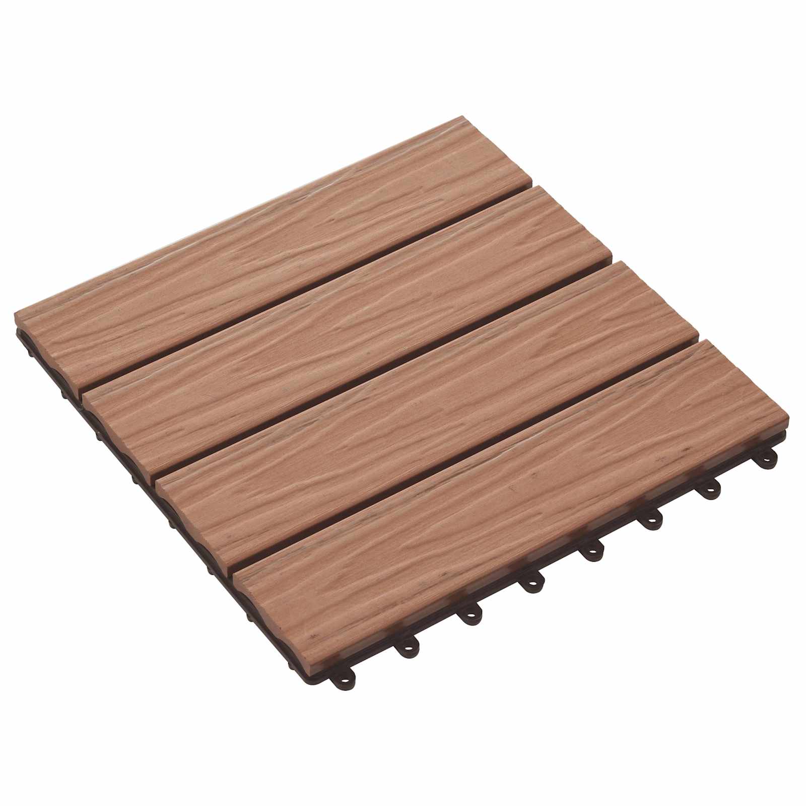 Piastrella per Decking 11 pcs Marrone Chiaro 30 x 30 cm WPC 42046679