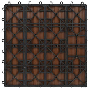 Piastrella per Decking 11 pcs Marrone Chiaro 30 x 30 cm WPC 42046679