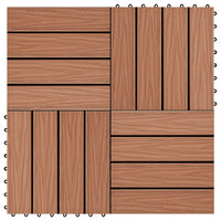 Piastrella per Decking 11 pcs Marrone Chiaro 30 x 30 cm WPC 42046679
