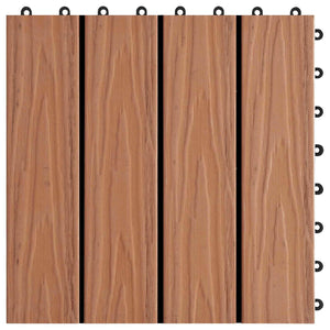 Piastrella per Decking 11 pcs Marrone Chiaro 30 x 30 cm WPC 42046679