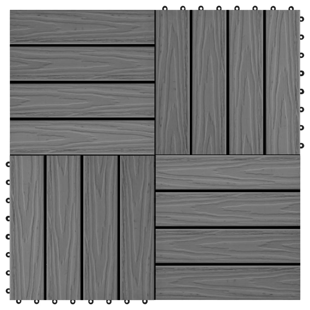Piastrella Decking in WPC 11 pz 30x30 cm 1 sqm Grigio cod mxl 50292