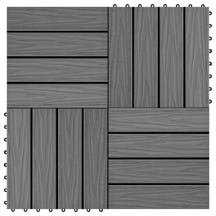 Piastrella Decking in WPC 11 pz 30x30 cm 1 sqm Grigio cod mxl 50292