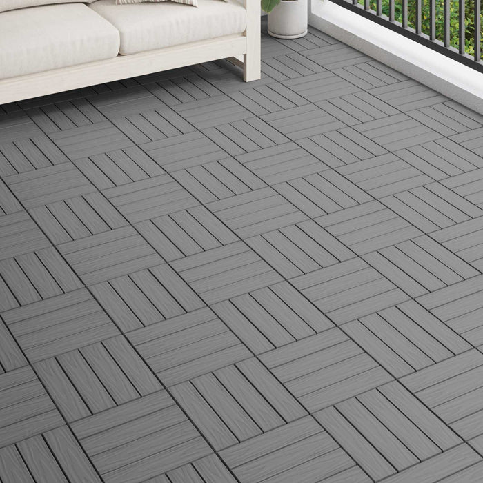 Piastrella per Decking Design 3D 11 pcs Grigio 30 x 30 cm WPC 42046680