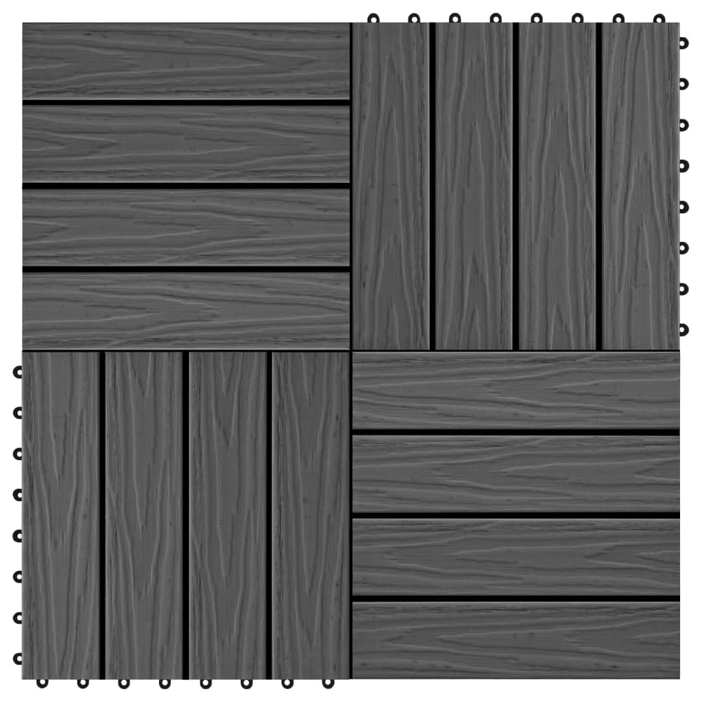 Piastrella Decking in WPC 11 pz 30x30 cm 1 sqm Nero