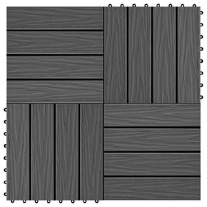 Piastrella Decking in WPC 11 pz 30x30 cm 1 sqm Nero