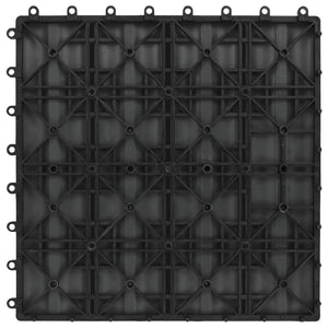 Piastrelle per Decking 11 pz Goffrature WPC 30x30 cm 1 mq Nero 45036