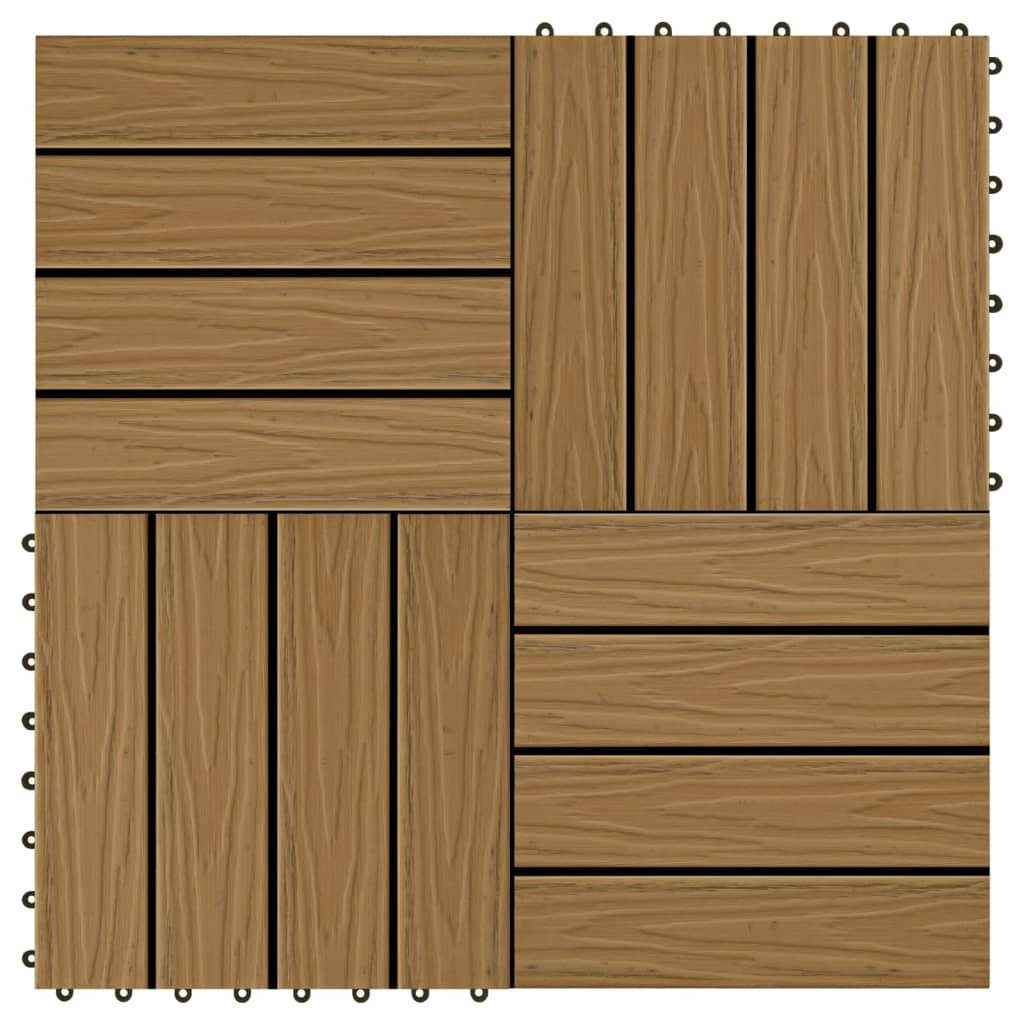 Piastrella Decking in WPC 11 pz 30x30 cm 1 sqm Colore Teak cod mxl 41155
